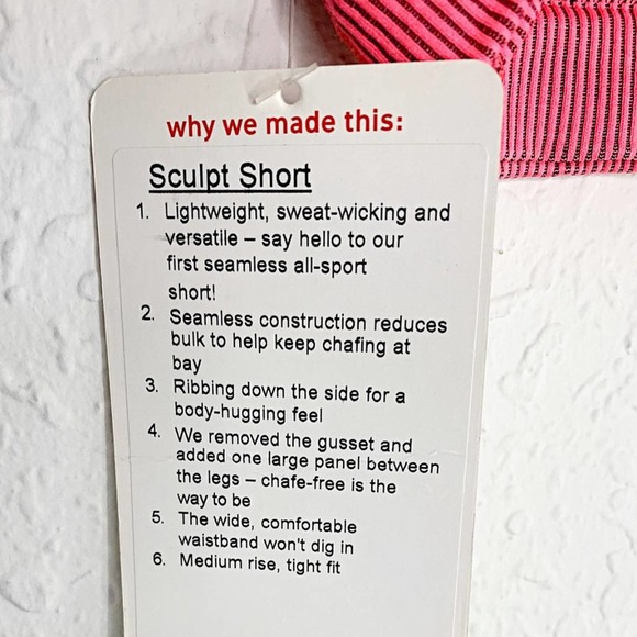 Lululemon Sculpt Seamless Mid-Rise 6" Bike Short in Electric Coral - Picture 8 of 8